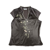 Y2K Brown Satin Top
