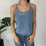 Y2K Denim Embroidered Cami