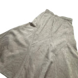 Beige Suede Midi Skirt