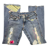 RARE True Religion Patchwork Vintage Flared Denim Jeans