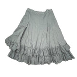 Grey Ruffle Midi Skirt