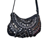 Black Beaded Y2K Bag