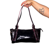 Black and Pink Y2K Faux Leather Bag