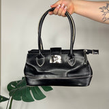 Vintage Black Faux Leather Bag