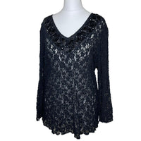 Black Lace Beaded Top