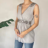 Grey Beaded Cami