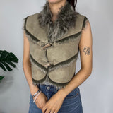 Y2K Faux Fur Cropped Gilet