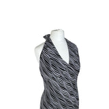 Vintage Zebra Mesh Maxi Halter Neck Dress