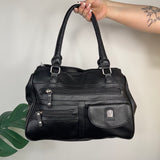 Y2K Faux Leather Black Handbag