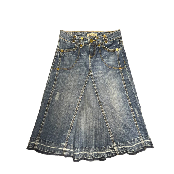 Vintage Denim Midi Skirt
