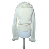 Cream Y2K Zip Up Cardigan