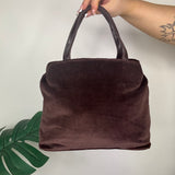 Brown Y2K Velour Sequin Beaded Bag