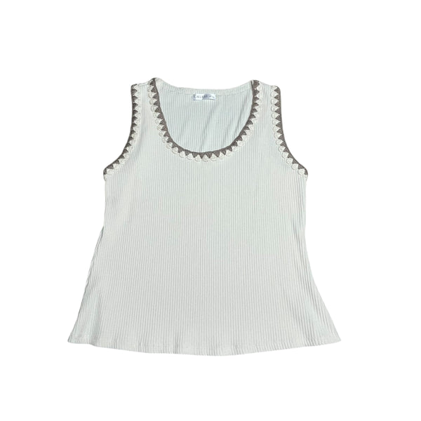 Cream & Brown Vest Top