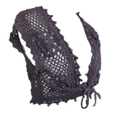 Y2K Purple Crochet Beaded Top