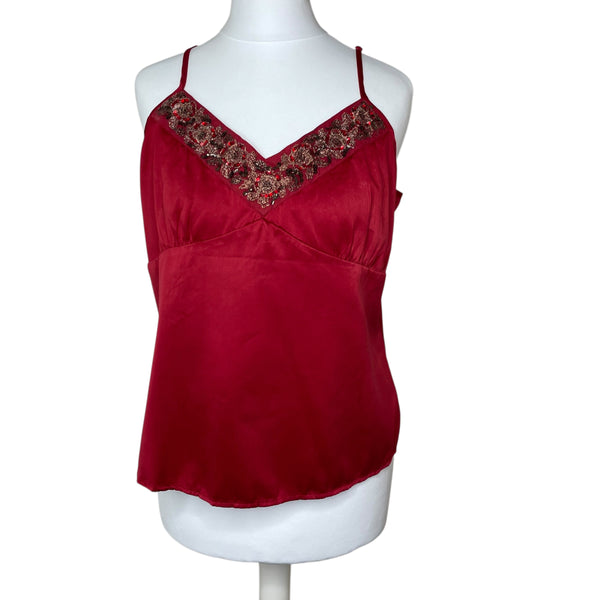 Red Satin Y2K Cami