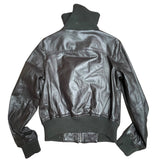 Black Faux Leather Bomber Jacket