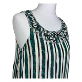 Green Beaded Stripe Top