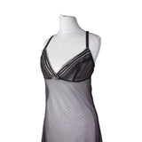 Y2K Grey Mesh Slip Dress