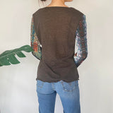Vintage Patchwork Long Sleeve Top