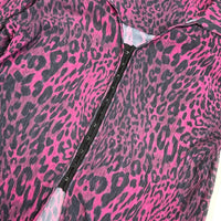 Pink Animal Print Mesh Blouse