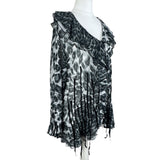 Grey Animal Print Mesh Shirt