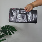 Purple Snake Print Lipsy Clutch Bag