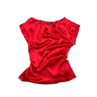 Red Satin Tie Top