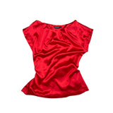 Red Satin Tie Top