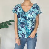 Blue Mesh Vintage Top