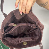 Brown Y2K Velour Sequin Beaded Bag