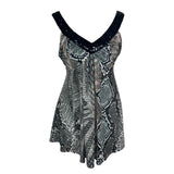 Y2K Snake Print Sequin Top