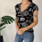 Floral Y2K Tie Back Top