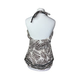 Brown Printed Halter Neck Top