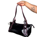Black and Pink Y2K Faux Leather Bag