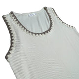 Cream & Brown Vest Top