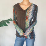 Vintage Patchwork Long Sleeve Top