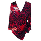 Vintage Red Animal Print Top