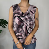 Y2K Abstract Print Top