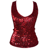 Vintage Y2K Red Sequin Vest Top