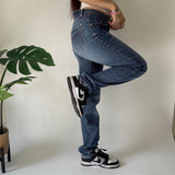 Y2K Embroidered Denim Jeans