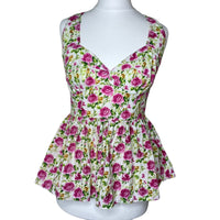 Y2K Peplum Floral Top