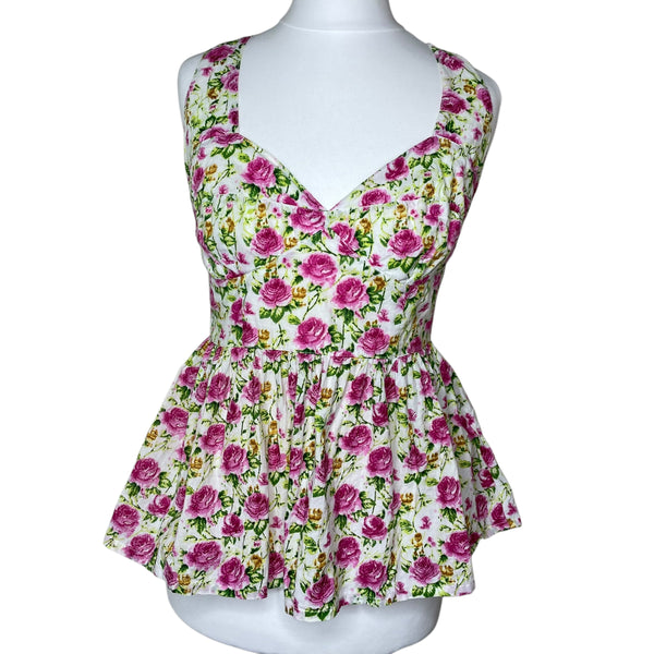 Y2K Peplum Floral Top