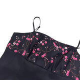 Y2K Floral Embroidery Satin Cami