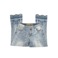 DESIGUAL Embroidered Flare Denim Jeans