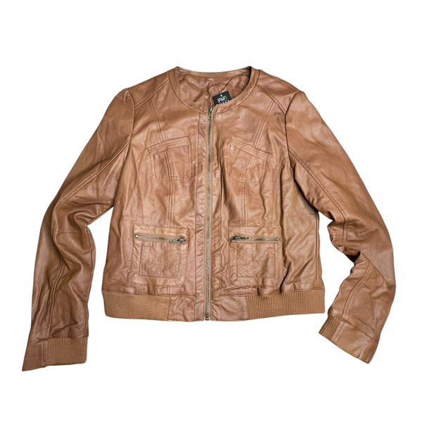 Tan Faux Leather Jacket