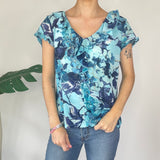 Blue Mesh Vintage Top