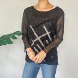 Y2K Mesh Long Sleeve Top