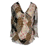 100% Silk Patchwork Vintage Blouse