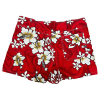 Red Hibiscus Shorts