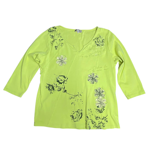 Green Y2K Graphic Top